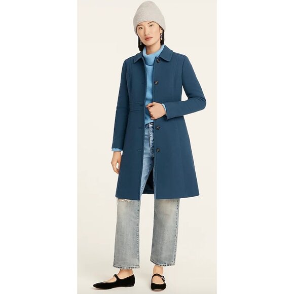 NWT J.Crew Classic Lady Day Coat in Deep Midnight Italian Doublecloth Wool 8P - Picture 7 of 9